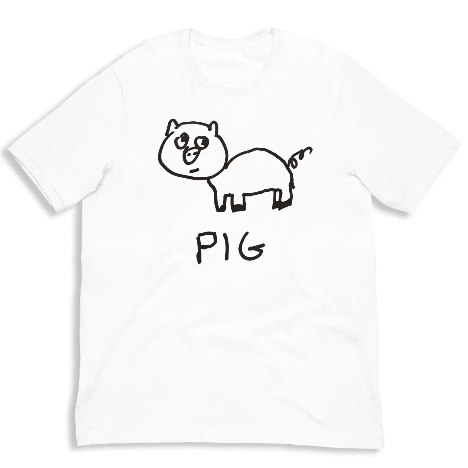 Pig Classic T Shirt Playful Hand Drawn Art Soft Cotton vintage Washed Versatile designer clothes Breathable