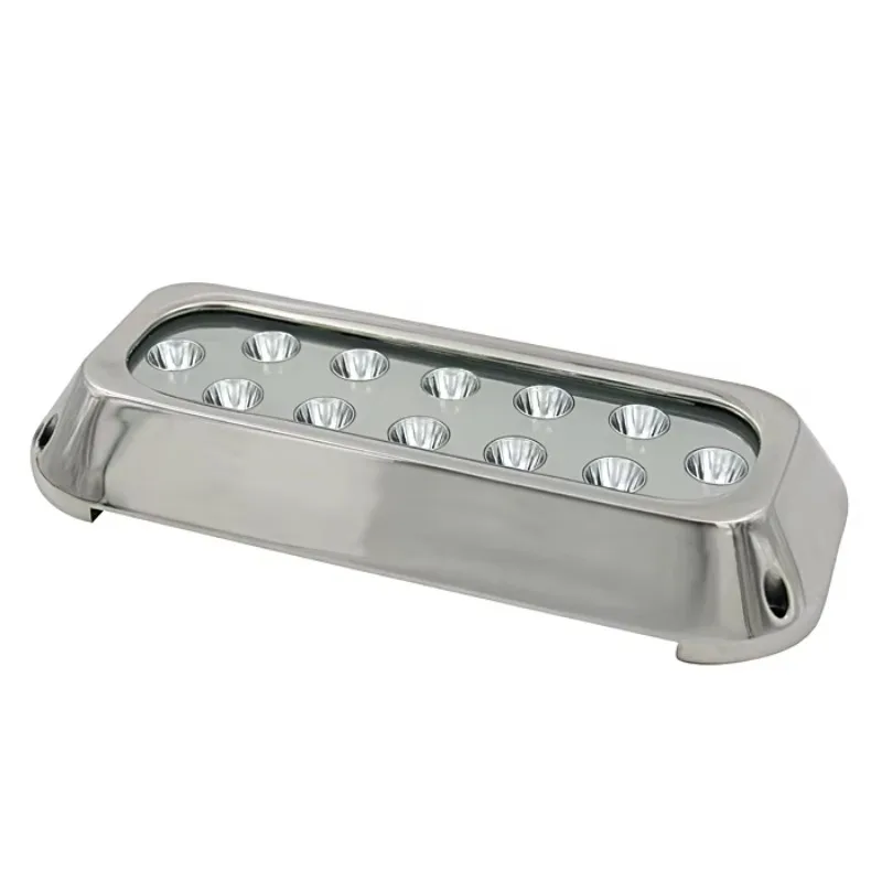 Underwater Boat Light, 36W RGB Multi-Color, IP68 Waterproof 316 Stainless Steel, 12V DC, for Marine Yacht Transom Pontoon Dock