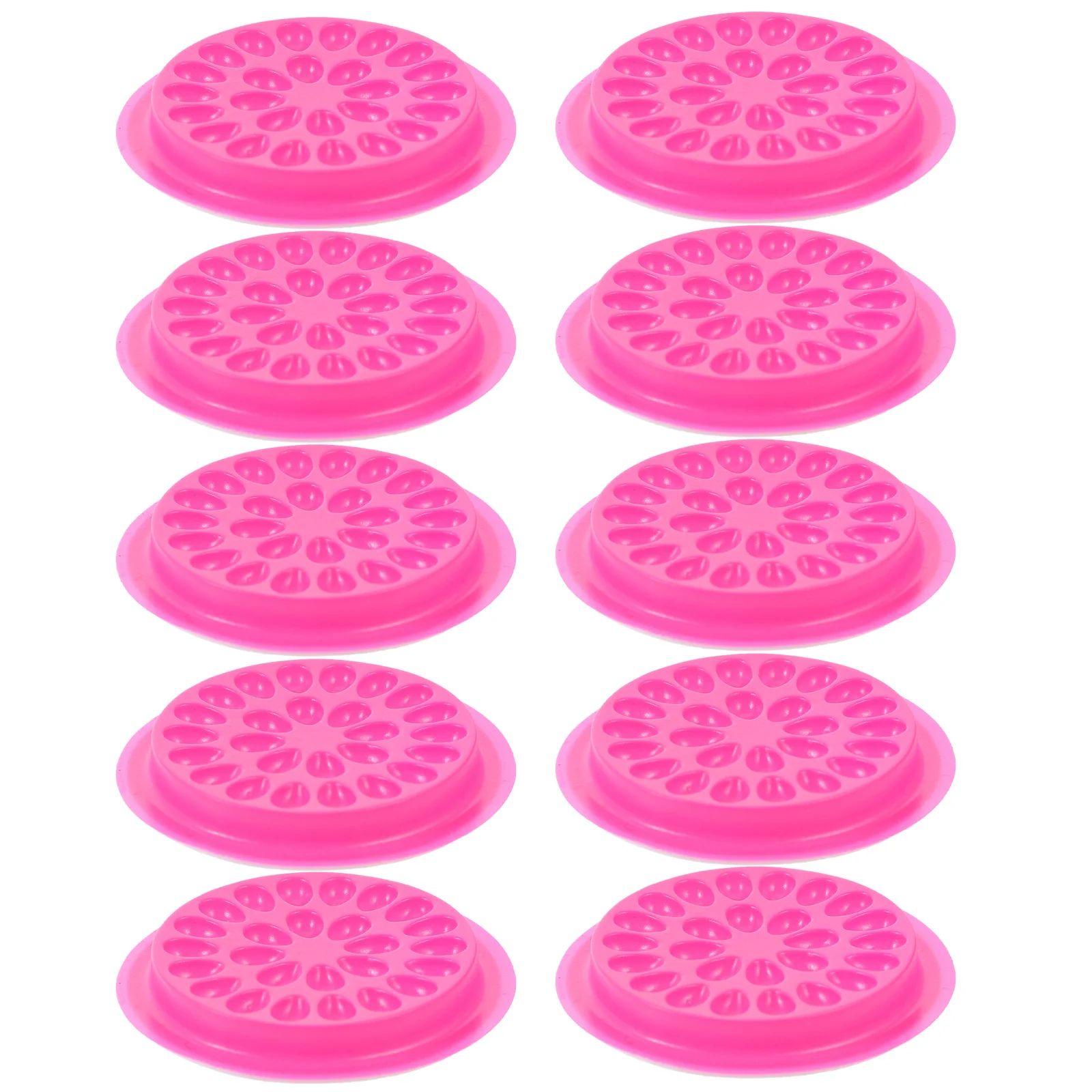 Bandeja de cílios em forma de flor, 20 peças, para enxertia, extensão, cola, armazenamento, rosado, leve, suporte de cílios, placa de mão, ferramenta de maquiagem