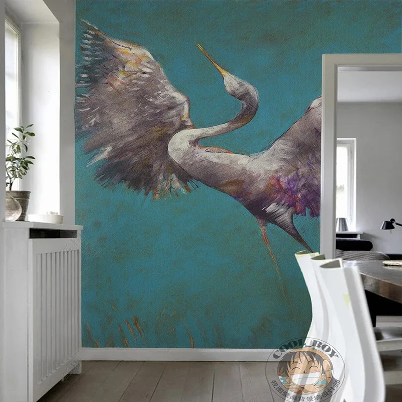 Custom 3D Mural Wall Wallpaper European Vintage Hand-painted Swan Painting Living Room Bedroom Home Decor Fresco Papel De Parede