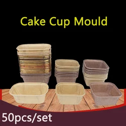 50pcs Bake Mold Baking Cupcake Paper Cup Muffin Cupcake Paper Cake Paper Mold Oven Paper Tray High Temperature Resistance