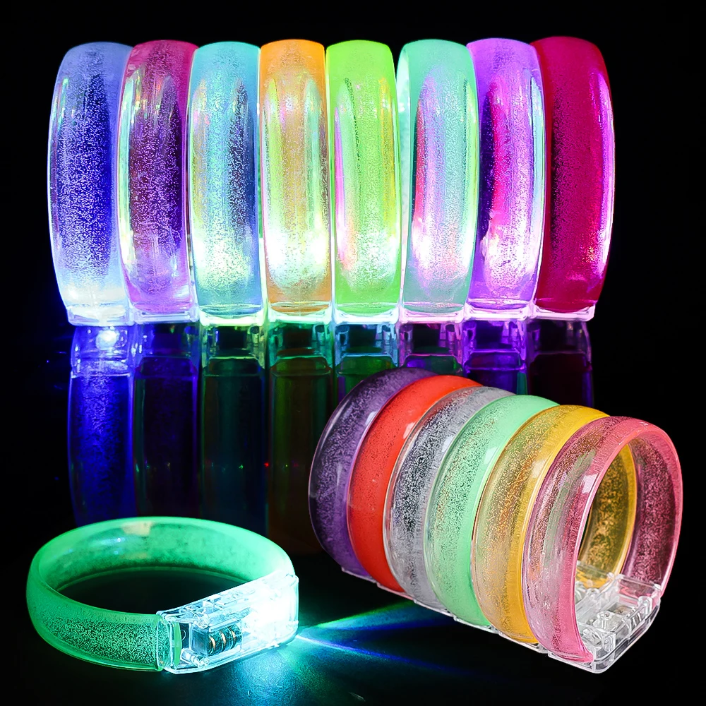 Luminous Wristbands LED Light Up Bracelet Glow in The Dark Home Birthday Party Decoration Supplies Accessories for Kids Adults