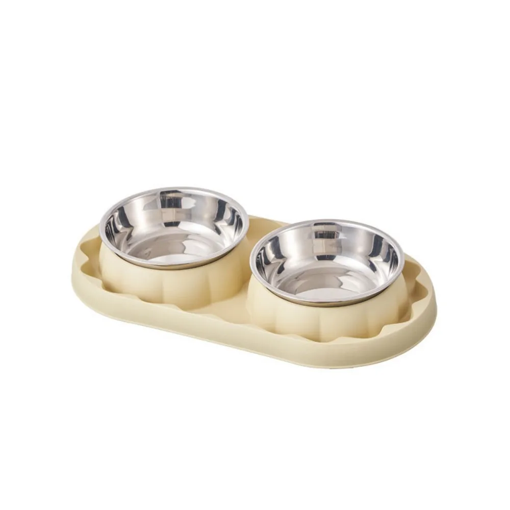 

Stylish Stainless Steel Double Pet Bowl Leakproof Anti-slip Pet Dog Feeder Anti Topple Pet Food Bowl Pet Shop