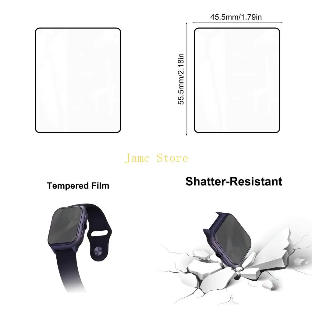 

LX0B Tempered Glass Full Coverage Watch Protective Flim fit for Watch 4