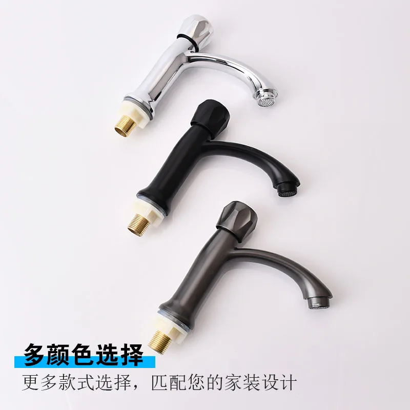 

Plastic Steel Single Cold Water Faucet, Single Hole Basin Tap, Cold Water Only Faucet for Public Toilet, Durable Bathroom Sink