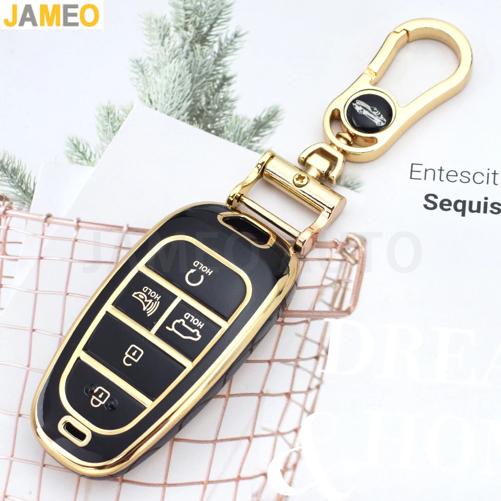 For Hyundai Sonata Palisade Tucson Staria Loniq Santa Fe Nexo 5 Buttons TPU Car Key Case Cover Holder Shell Holder Protector