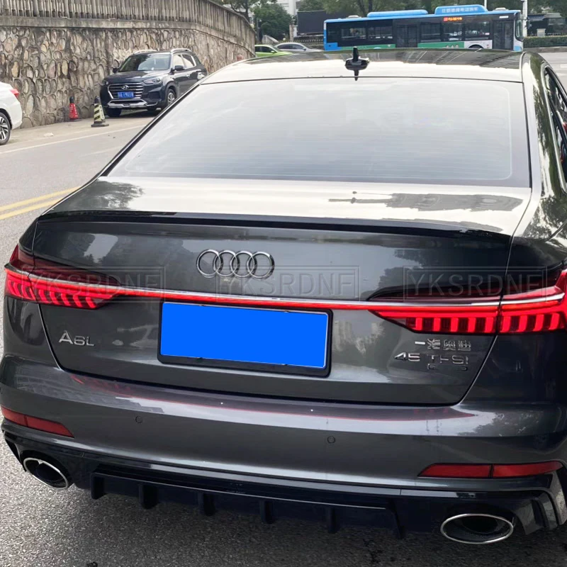 For Audi A6 S6 SLINE RS6 C8 S STYLE spoiler 2019 2020 2021 Car Trunk Lip Wings Tail A6 Accessories Dedicated Decoration