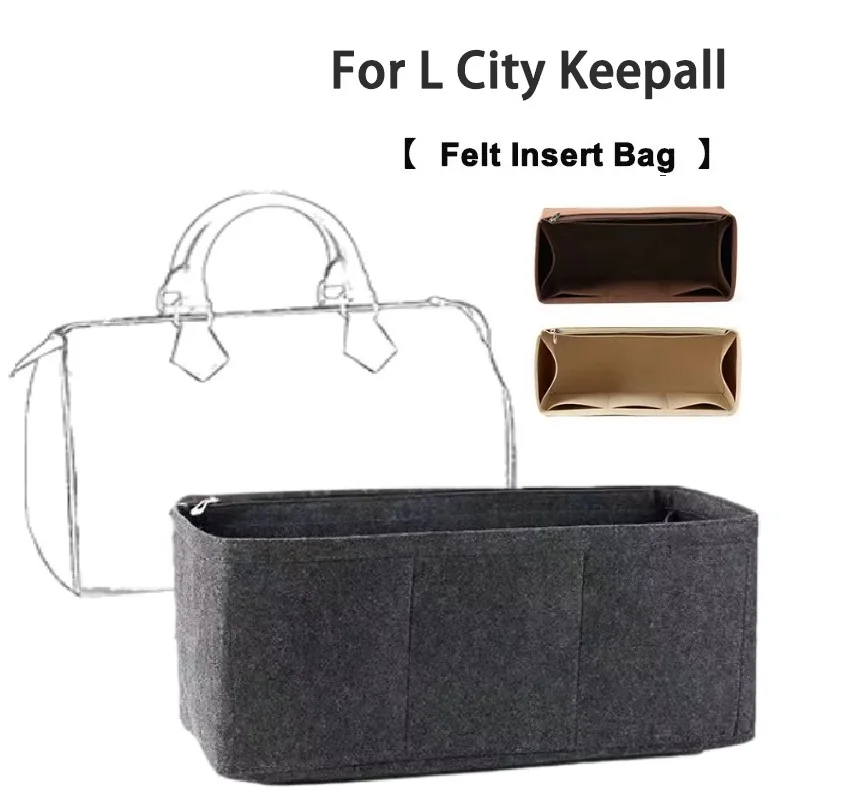 Felt Organizer Insert For L City Keepall Liner Bag Shaper & Inner Support