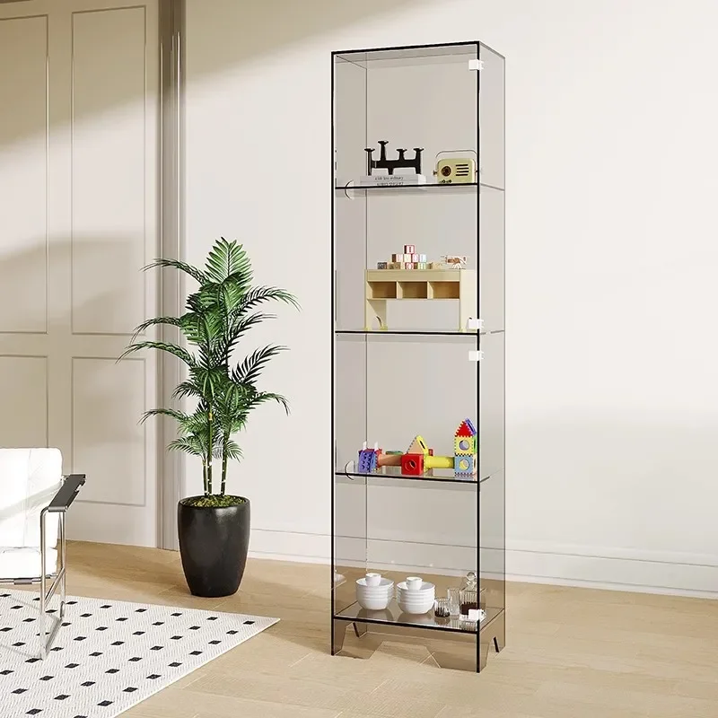 Luxury Acrylic Storage Cabinet Study Dustproof Bookshelf Living Room Multilayer Display Cabinet with Door Valuables Display Rack