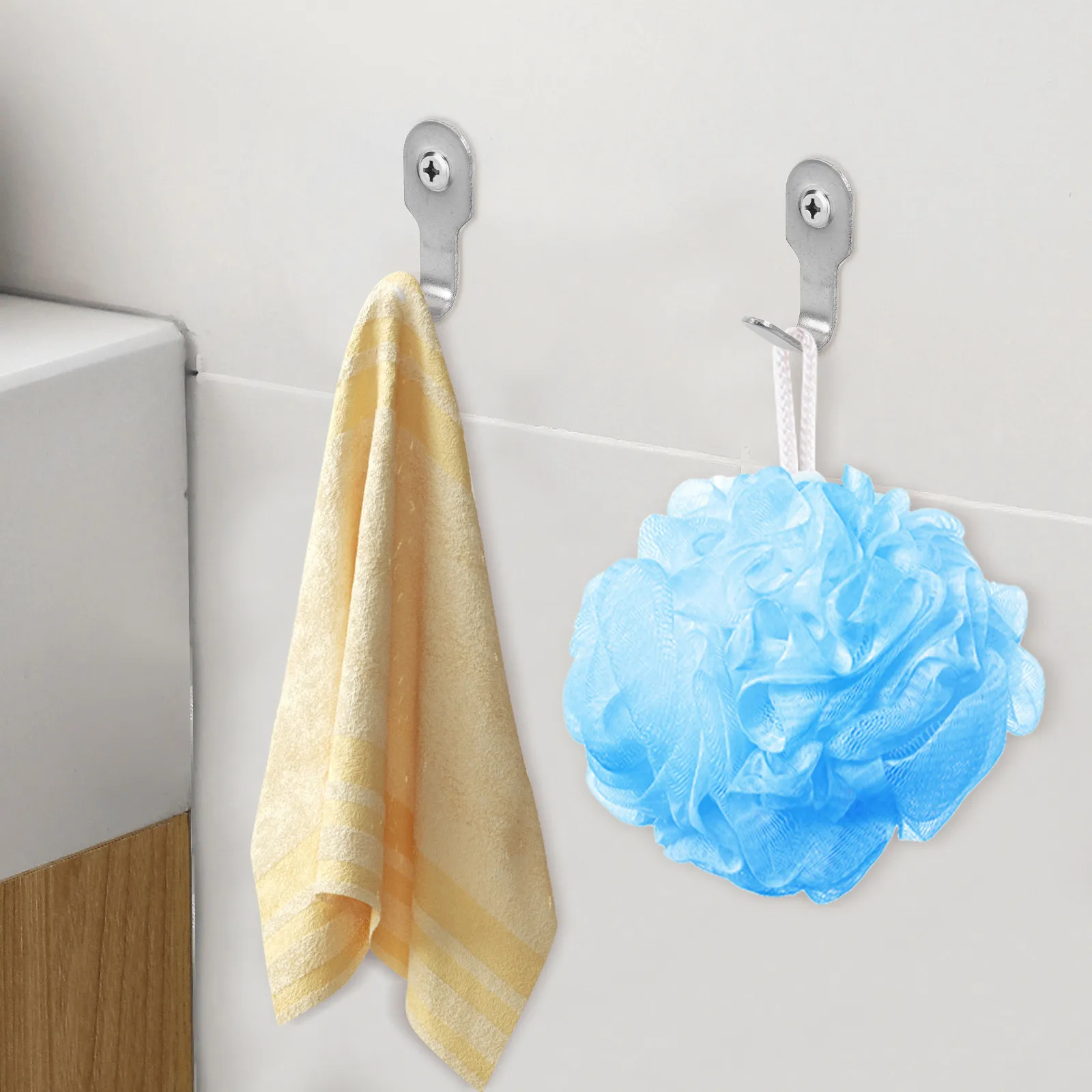 20Pcs Mini Stainless Steel Hanging Hooks Space Saving U Shape Kitchen Bathroom Towels Robes Key Organizer Closet Hanger Hooks