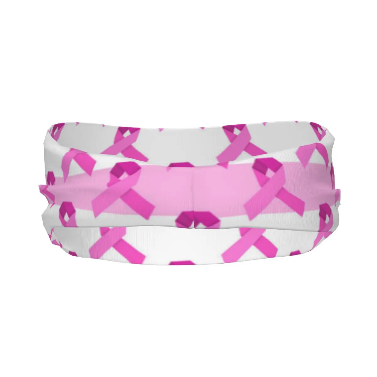 Unisex Sports Sweatband Headband Fitness Workout Cycling Breast Cancer Pink Ribbon Pattern Hair Accessories