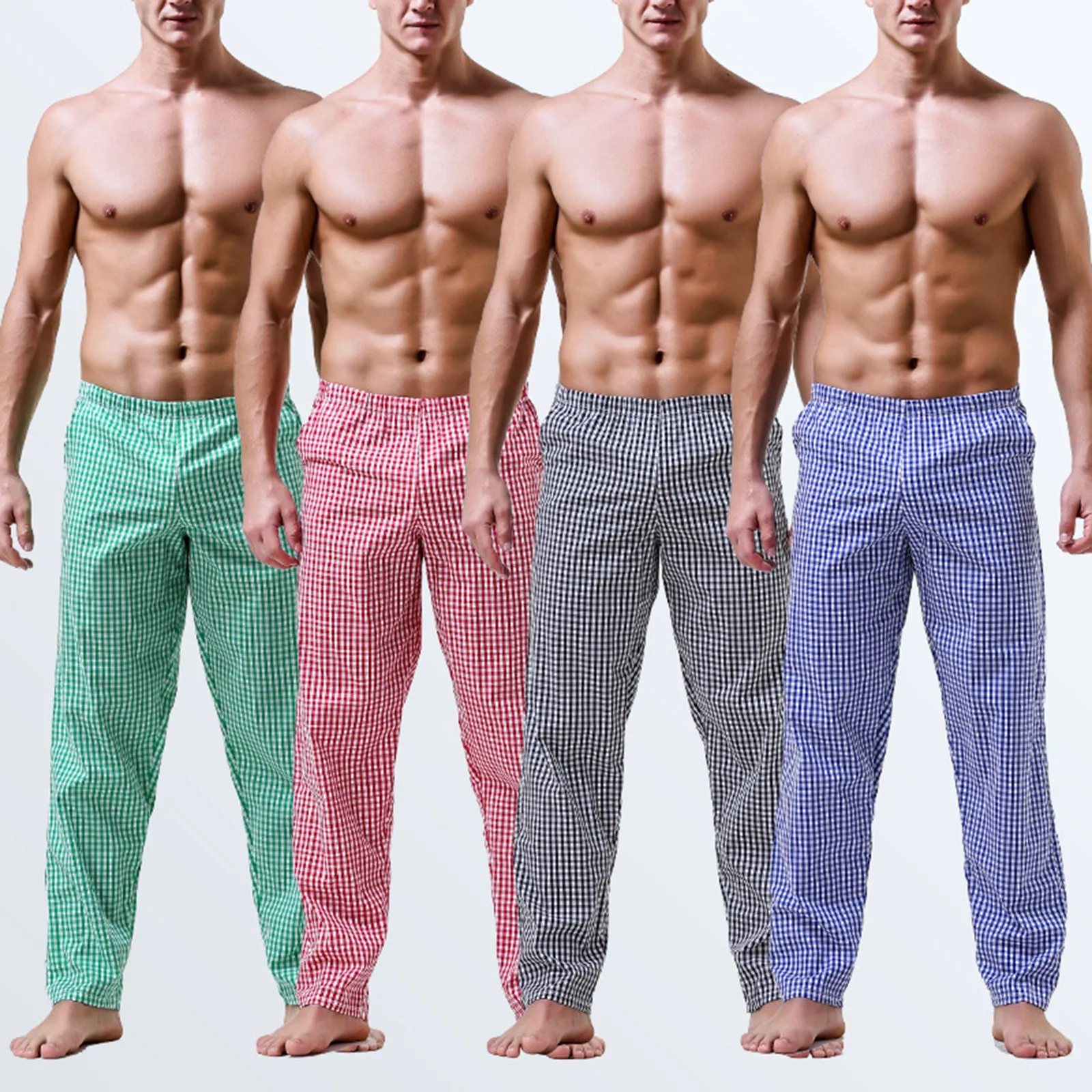 

Men Casual Pants Home Cotton Thin Striped Pajamas Mid Waist Loose Baggy Man Y2k Clothing Homewear Gym Work Trousers Pantalones