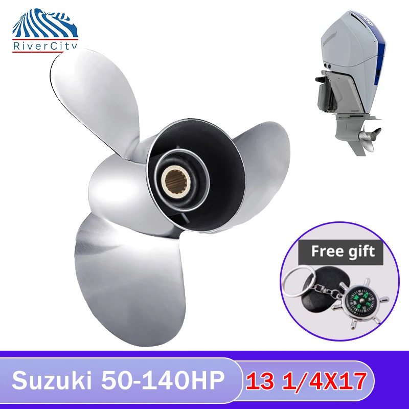 

Outboard Propeller For Suzuki 50HP 60HP 70HP 90HP 13 1/4X17 Boat Motor Stainless Steel Screw Ship Marine Engine 3 Blade 15 Splin