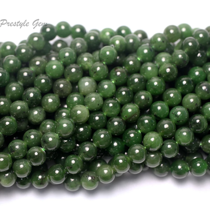 Meihan بالجملة الطبيعية A + النفريت اليشم السلس حجر الخرز المستديرة لتصميم صنع المجوهرات DIY #4