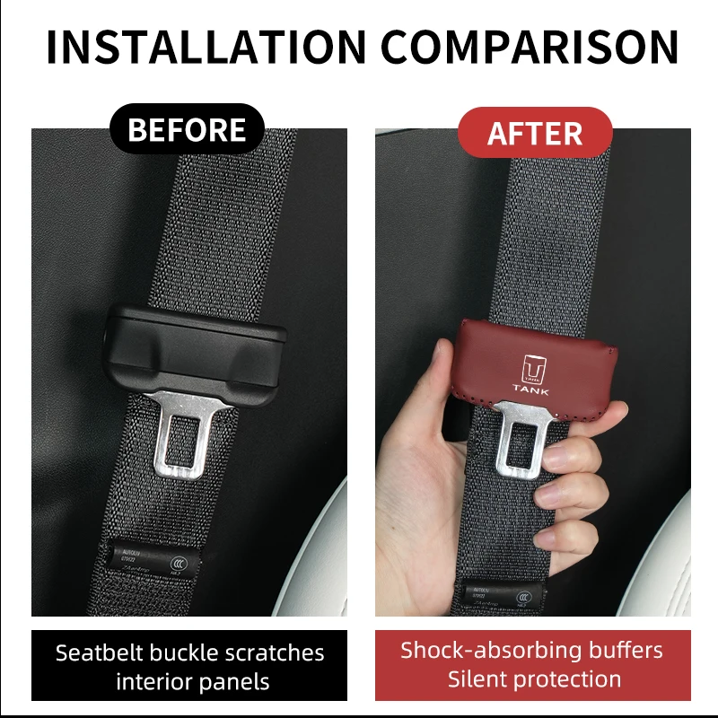 2pcs Car Interior Seat Belt Buckle Clip Cover Protector For Great Wall GWM Tank 300 City 300 Border 400 500 PHEV 700 800