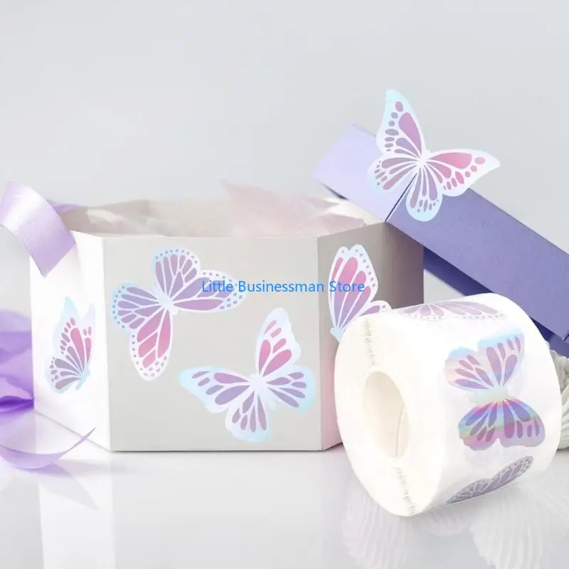 500 Pieces Butterfly Sticker PVC Waterproof Sticker for Journal Laptop Luggage M76A