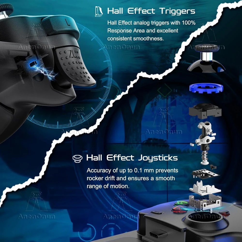 Mobile Gaming Controller Handy Wireless Gamepad Android/iOS Hall Effekt Joystick Dual Vibration Motoren Joypad Zubehör