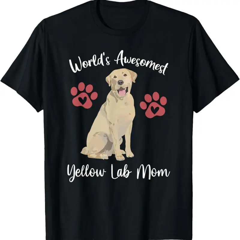 

Worlds Awesomest Yellow Lab Mom Funny Dog Lover Saying Quote T Shirt