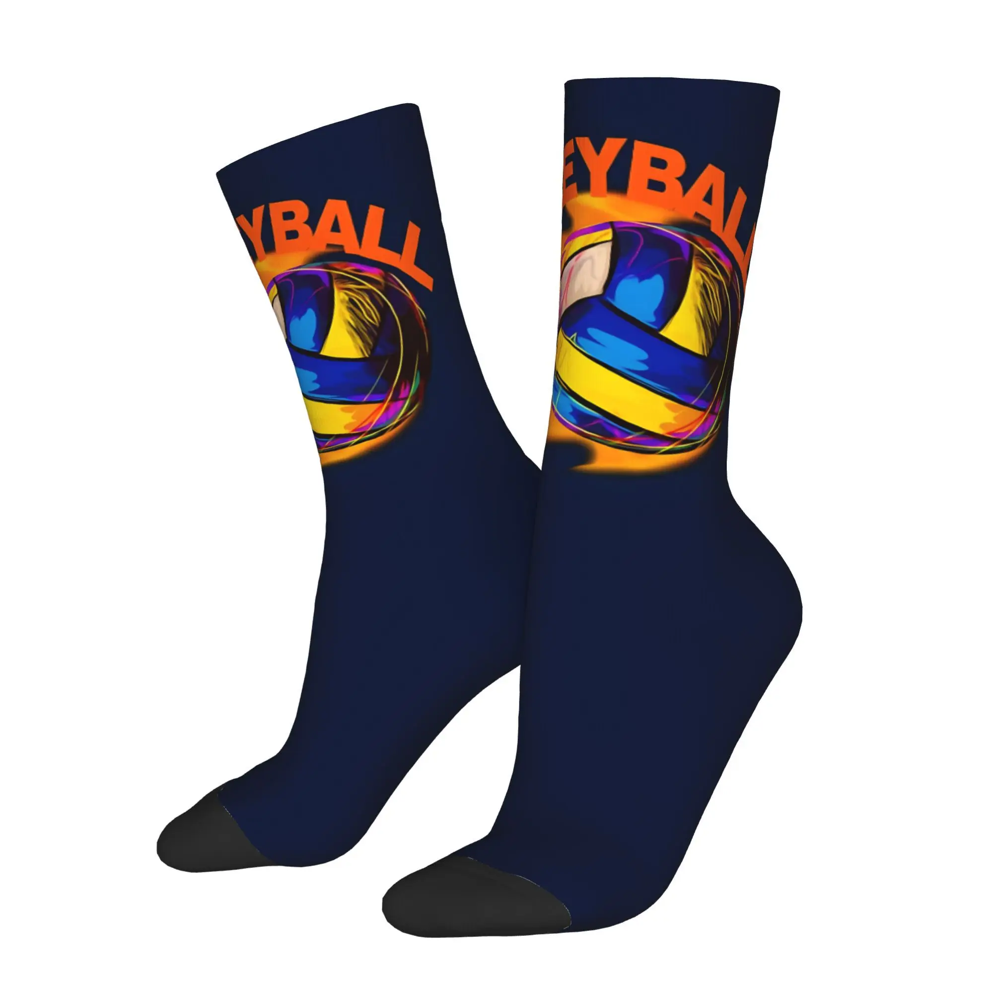 

Volleyball Player Race Men Cycling Socks All Season Breathable Athletic Crew Socks for Spring Summer Fall Winter
