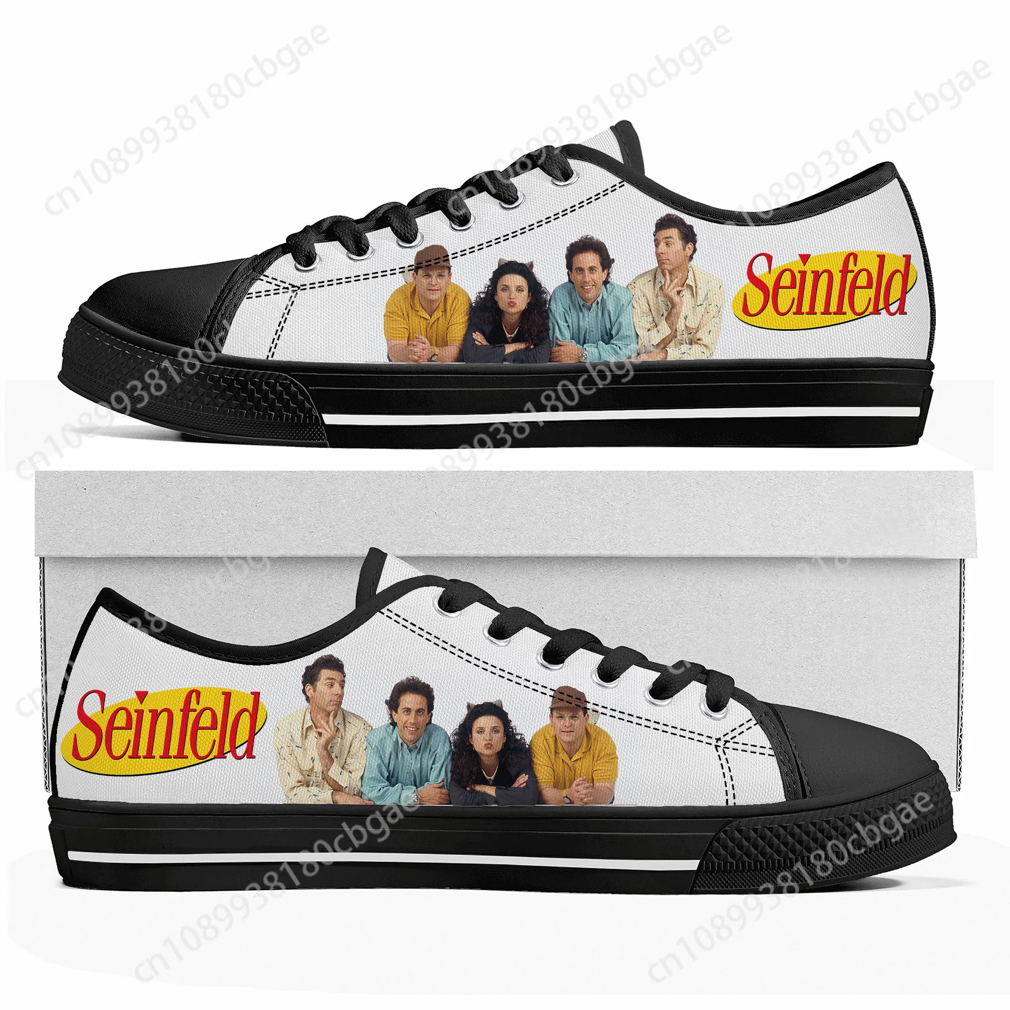 

Seinfeld Sitcom Low Top Sneakers Mens Womens Teenager Canvas High Quality Sneaker Casual Custom Made Shoes Customize DIY Shoe