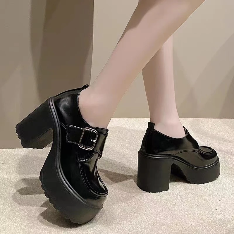 Women Platform Mary Janes Lolita Shoes Party Chunky Heels Pumps New Women Shoes Mujer Fashion Summer 2024 Oxford Zapatos Q118