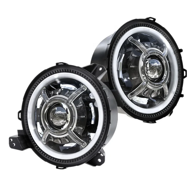 car headlight auto lighting system for jeep jl 9 inch round headlights with halo DRL for jeep wrangler JL 2018+ 9