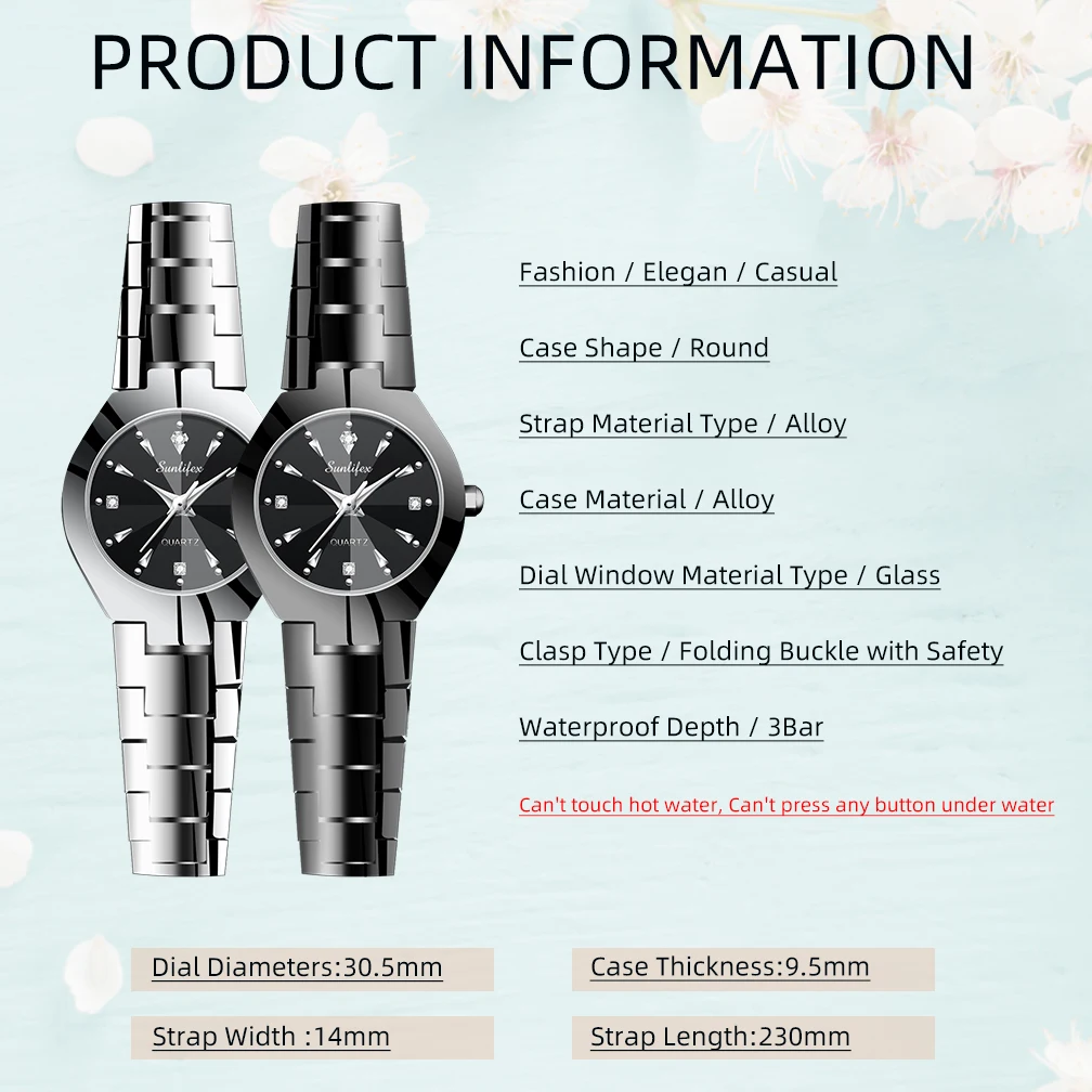 Orologio da donna Sunlifex orologio Casual da lavoro al quarzo impermeabile con diamante originale