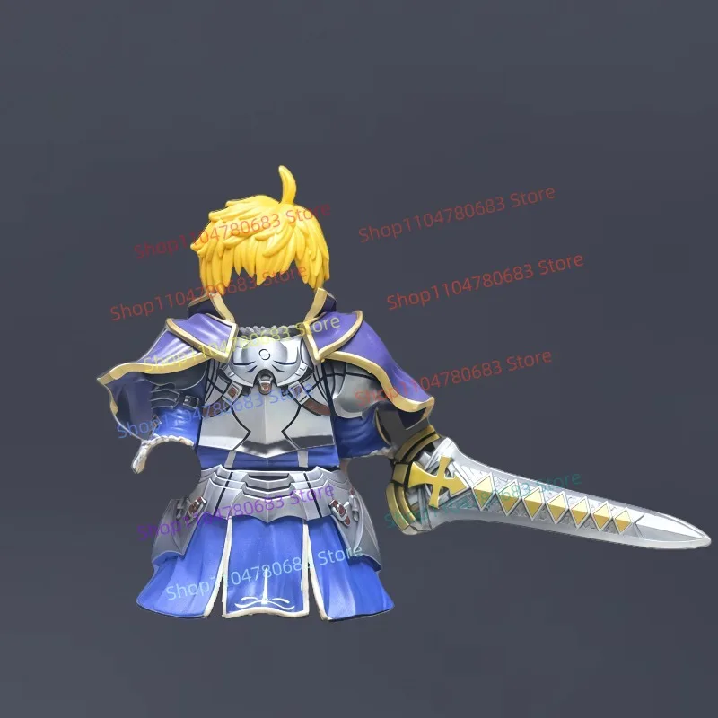 

Строительные блоки MOC, средневековая блондинка, воин, мини-фигурка, сборная модель, фигурка дисплея, аниме, мультяшная декоративная игрушка в подарок