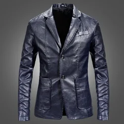 Men's leather jacket leather suit warm water washed PU leather jacket foreign trade style leather jacket youth jacket