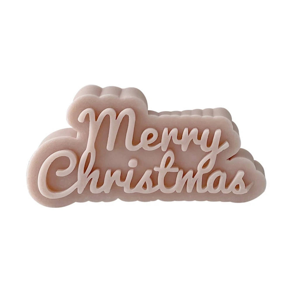 

Merry Christmas English Alphabet Aromatherapy Candle Baking Cake Silicone Mold Scented Making Tools 3D DIY Handmade Fragrance