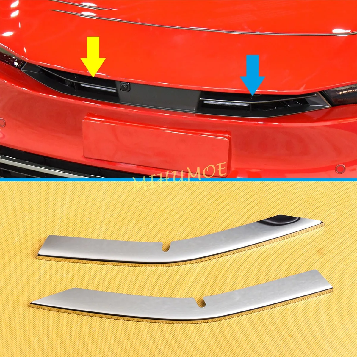 Stainless Steel Front Grille Grill Trims Strips For Toyota Prius 2023 2024 Accessories