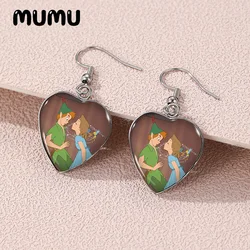 2024 New Peter Pan Wendy Dangle Earring Heart Shaped Earrings Handmade Glass Dome Jewelry Gifts Fans