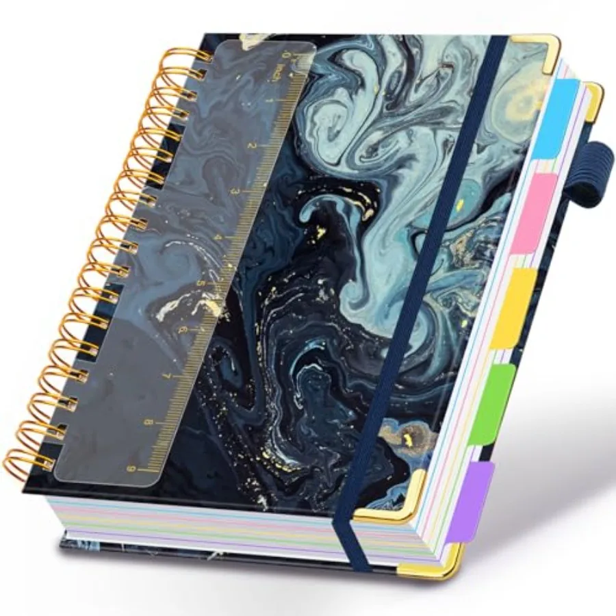 

Spiral Journal Notebooks for Work, 300 Pages 5 Subject Notebook College Ruled with Dividers and Tabs, 8''x 10'' Large Notebook