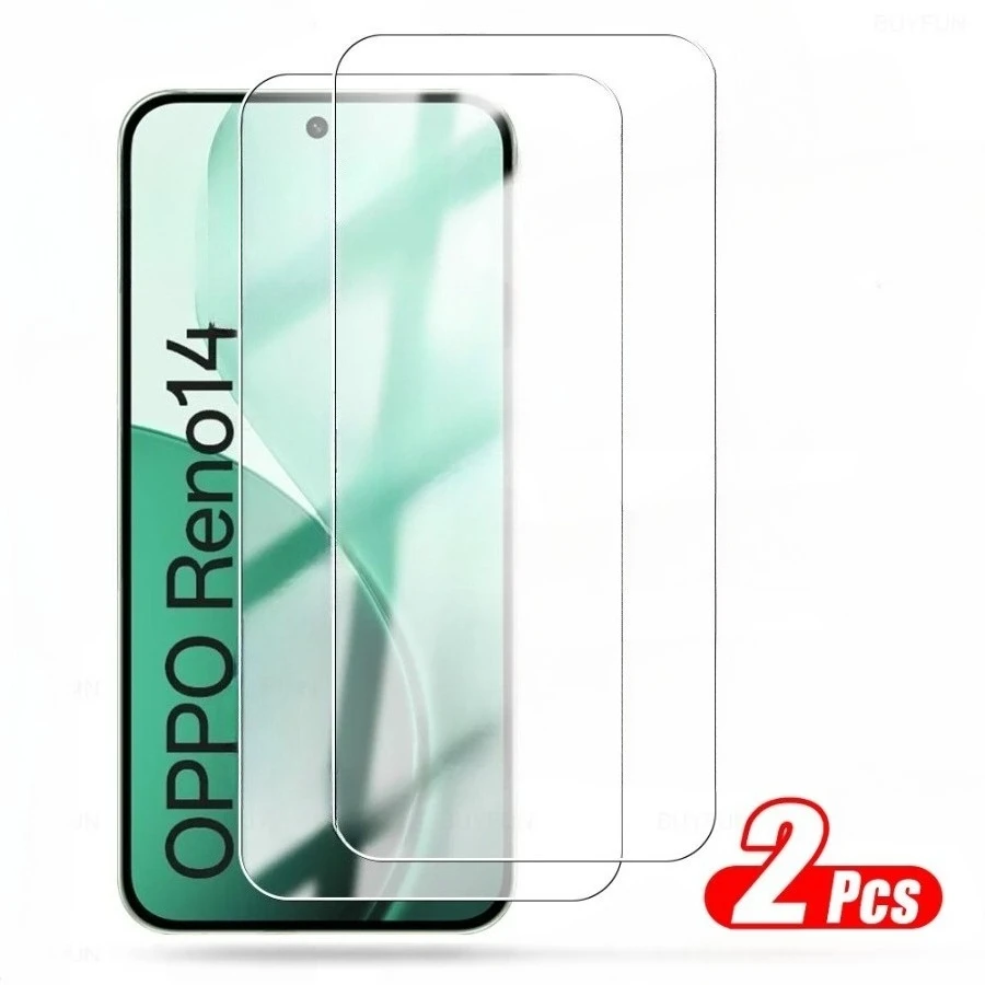 

2 шт. прозрачная защитная стеклянная пленка для Oppo Reno 14 13 12 F, твердость, защита от царапин, защитная пленка для Oppo Reno 14 Pro