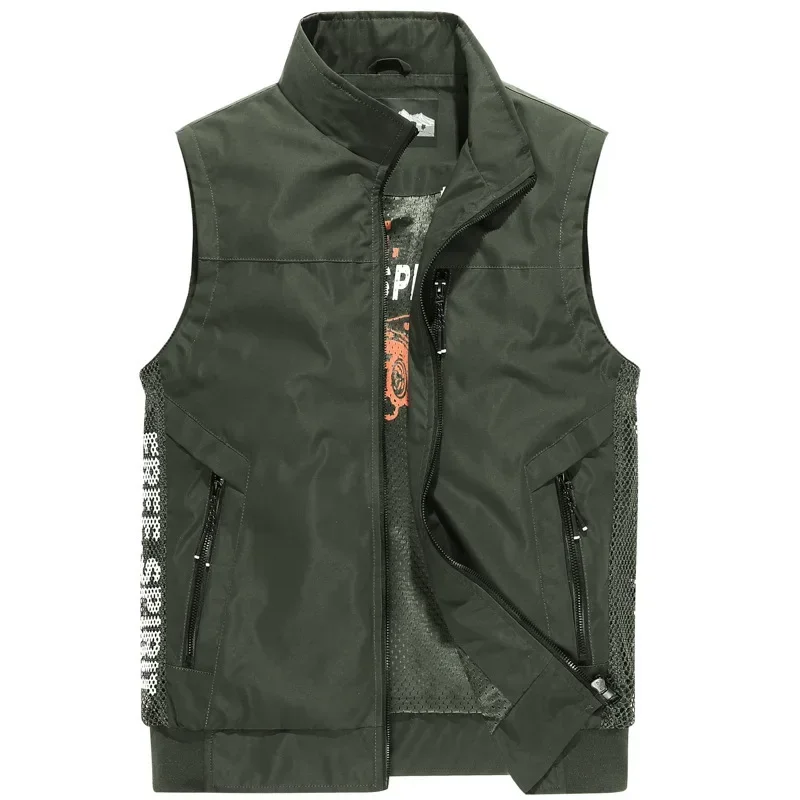 MAIDANGDI Quick drying vest men's standing collar  spring sleeveless vest arge and thin workwear  shoulder jacketsports outdoor