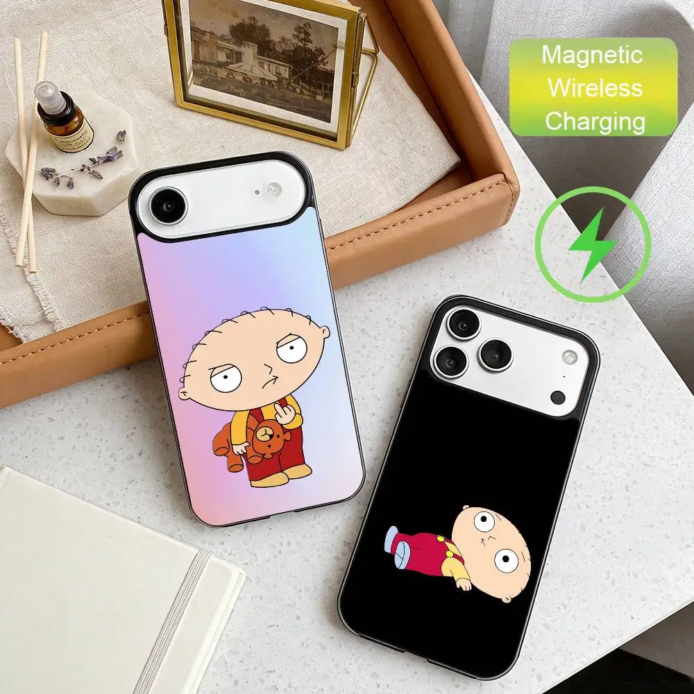 

Witty S-Stewie G-Griffin Phone Case For iPhone17,16,15,14,13,12,11 Plus,For Magnetic Wireless Charge Cover