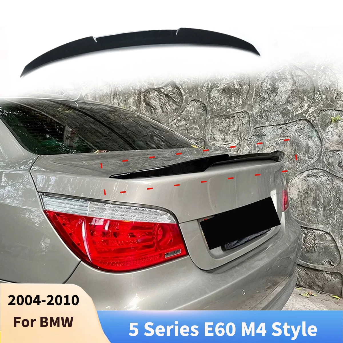 

2004-2010 for BMW 5 Series E60 Refit M4 Style Car Rear Spoiler Trunk Splitter Tail Wing Body kits Tuning Accessories Auto Parts