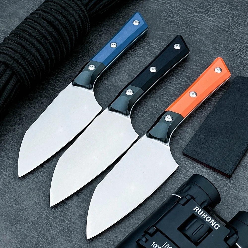 

Кухонный прямой нож G10 + с алюминиевой ручкой, резная отделка, EDC, портативный, устойчивый к ударам, для ржавчины и скольжения