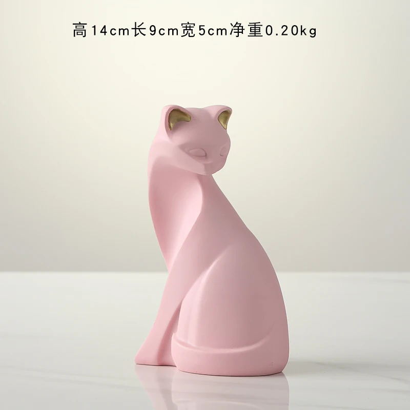 الحديثة الراتنج الوردي النحت تمثال الكرتون لطيف الحيوان الحرف غرفة المعيشة سطح المكتب الديكور هدية عيد ميلاد المنزل
