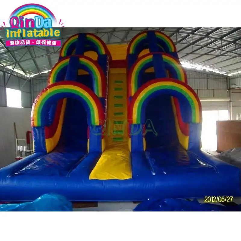 Double Lane Inflatable Dry Slide Giant Inflatable Slide