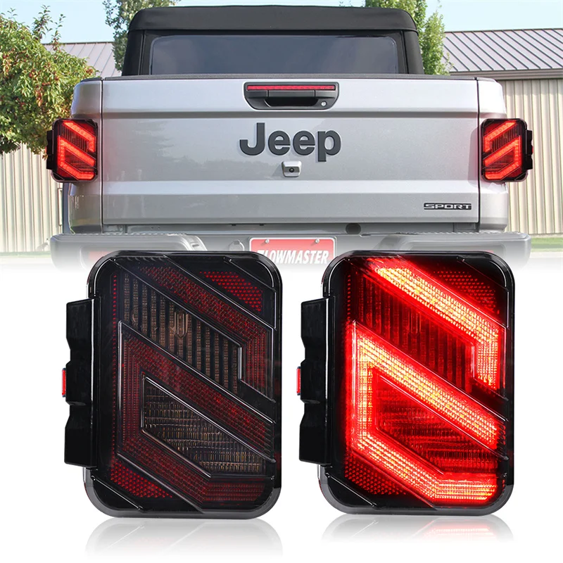 

1Pair LED Lights LED Tail Lamp DRL Brake Reverse Turn Signal Rear Taillight For Jeep Gladiator JT 2020+ Pickup Auto Accessorie