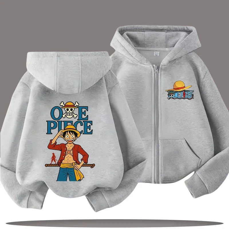 

Boys' Sportswear for Girls' Casual Wear 2026 New Season One Piece Hooded Sweatshirt for Children with Zipper and Cartoon Print