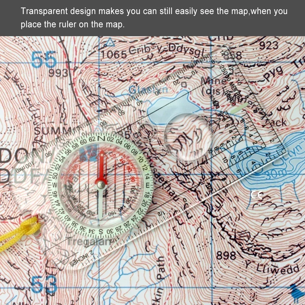 Compass Navigation Map Ruler Reading Scouting Scale Outdoor Orienteering Gear for Hunting Survival Travel Backpacking image 2