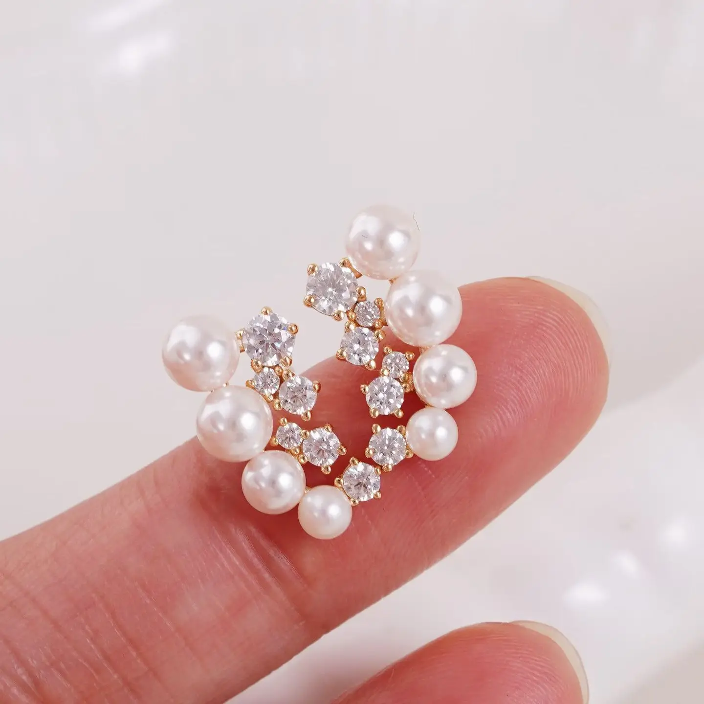 

S925 Sterling Silver Earrings Base Findings Mountings Jewelry Mounts Fittings Accessories for 3-5mm Pearls 3 pairs/lot