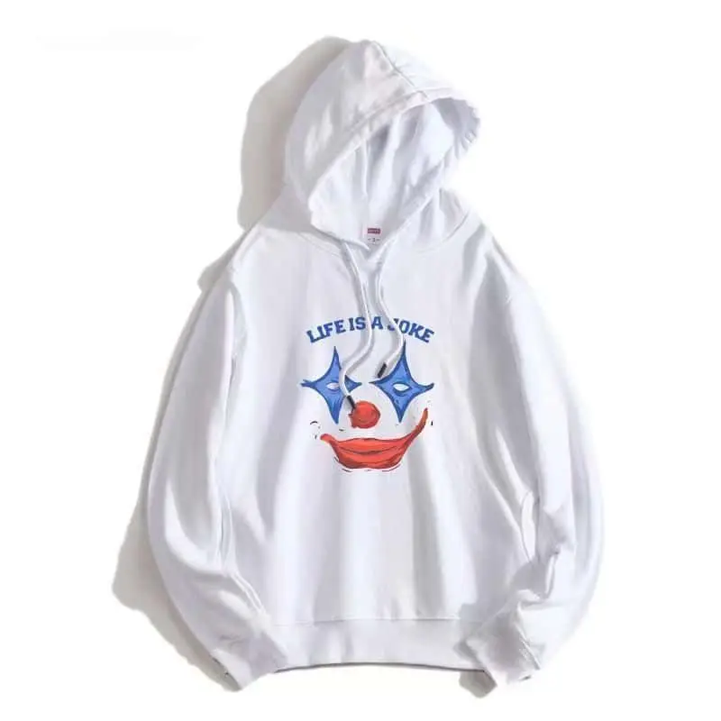 الاتجاه الأمريكي الجديد للخريف والشتاء للجنسين ملابس الشارع المهرج Ghostface هالوين الهيب هوب شخصية مطبوعة هوديي