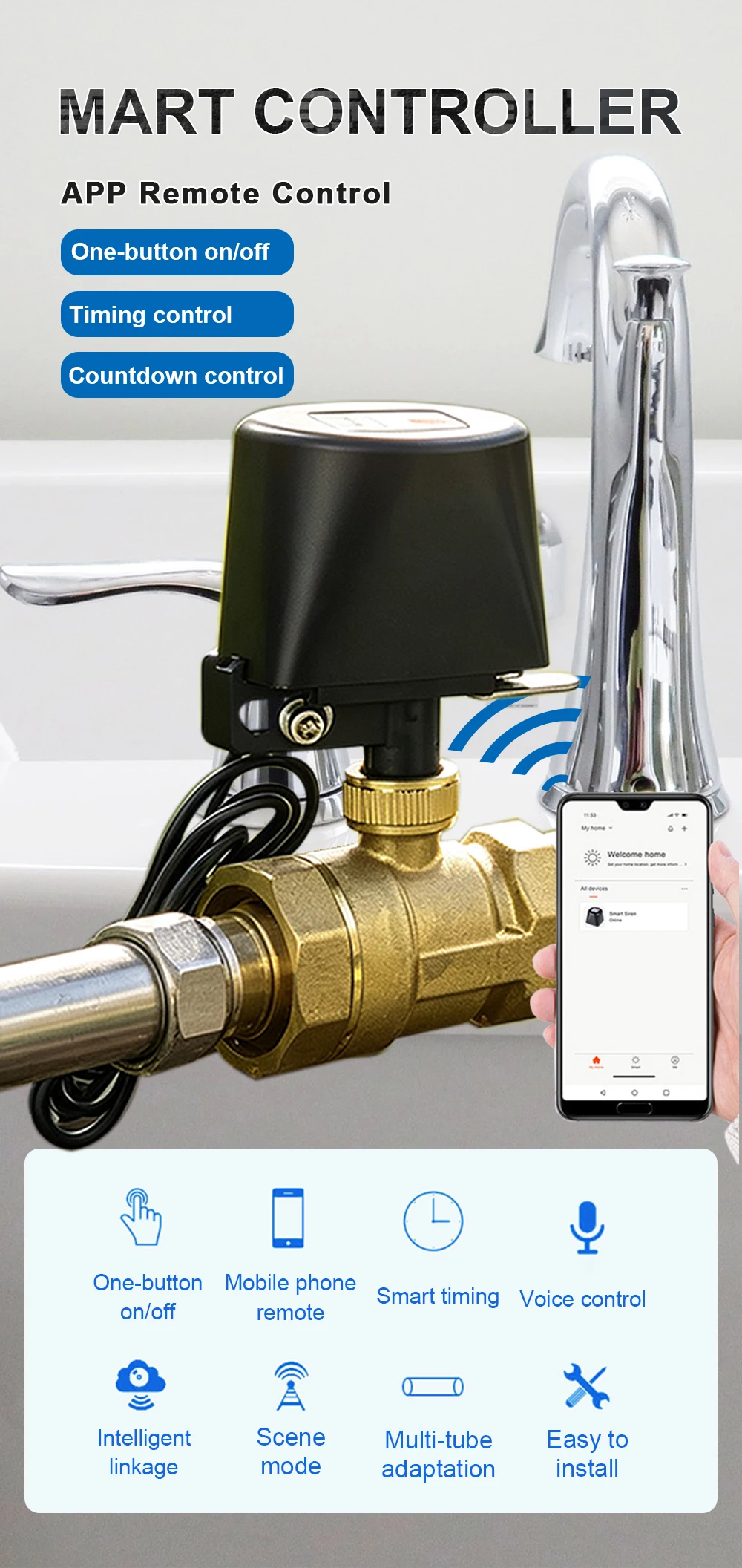 DN15 DN20 DN25 DN32 DN40 Zigbee Smart-Wasserkugelventil-Steuerung WIFI-Wasserhahn-Timer unterstützt TUYA SmartLife Alexa Google Assistant – Detail 1