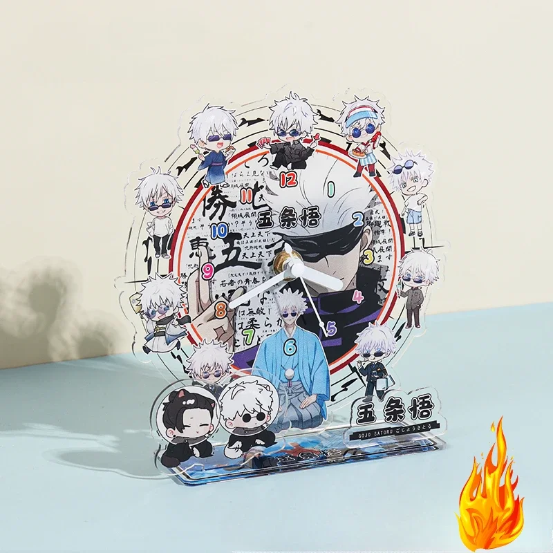 

Часы Jujutsu Kaisen Gojo Satoru, сделай сам, акриловые часы, орнамент, мультяшная анимация, акриловая подставка, индивидуальный креативный праздничный подарок