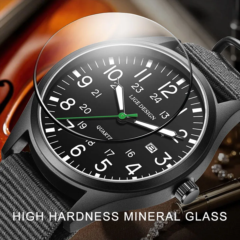 ساعة LIGE للرجال مضيئة مقاومة للماء ساعة يد كوارتز إبداعية عصرية 2025 ساعات جديدة للرجال reloj hommes ساعة عصرية للرجال