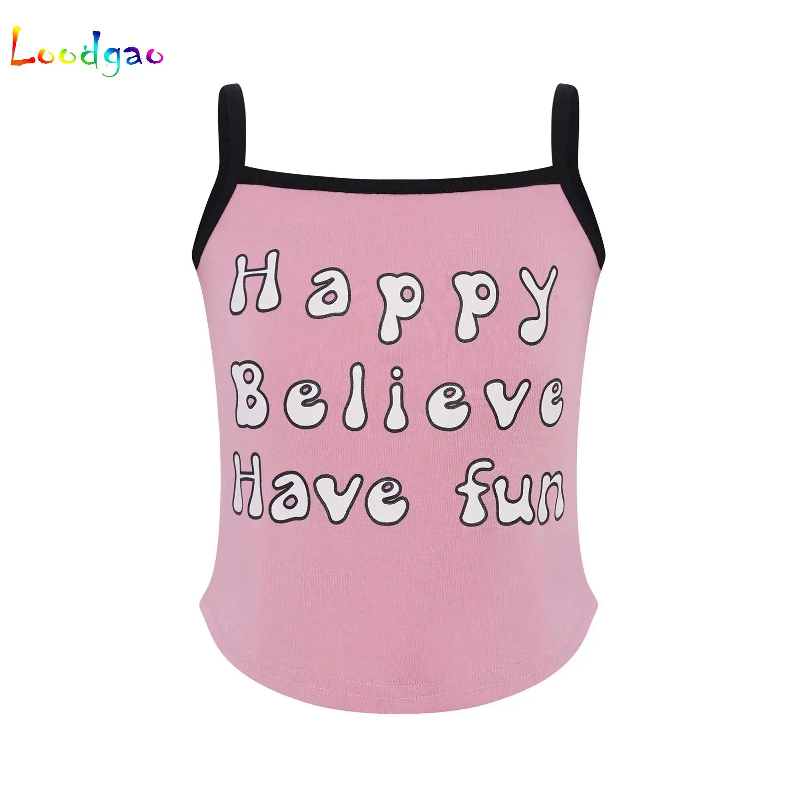 

Summer Cotton Girls Tanks Top Letter Print Camisole Underwear Children Kids Solid Color Sleeveless Vest for Party Casual Holiday