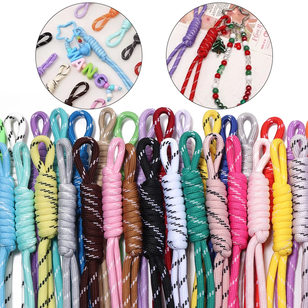 5 Stück Bunte Handgewebte Schlüsselbänder mit Anti-Verlust-Knoten aus Nylonseil für DIY Handgemachte Rucksack- und Taschendekorationen – Detail 6